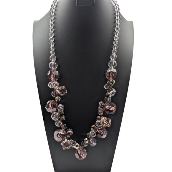Mark by Avon Smoky Purple Tones Cluster Faceted Beaded Statement 32 Necklace - Picture 7 of 7